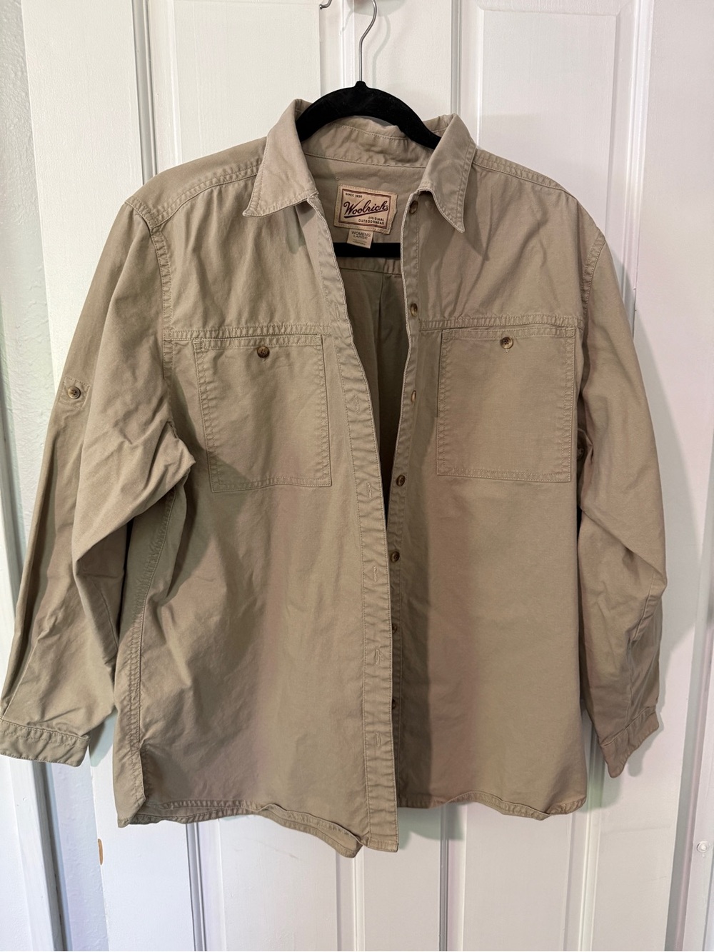 Woolrich Women’s Khaki Button-Down Utility Shirt